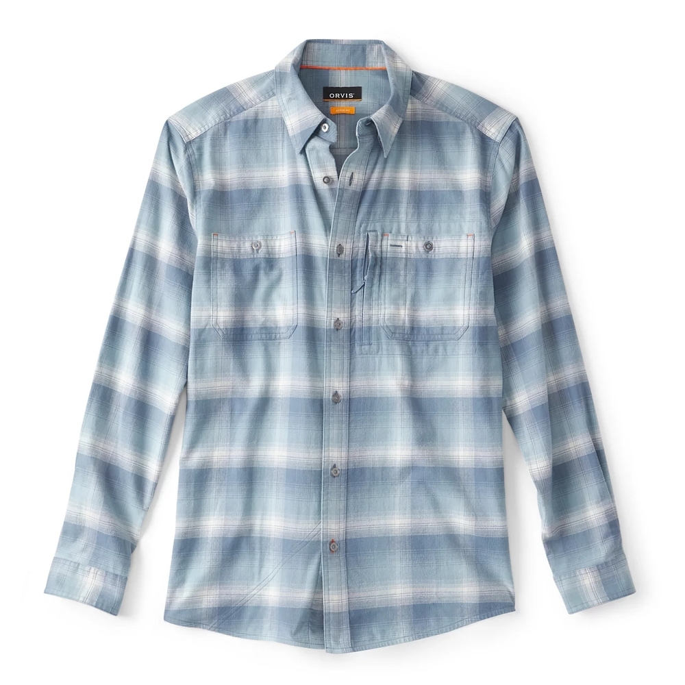 NWT Orvis Men's Flat Creek Tech Flannel - Blue Plaid